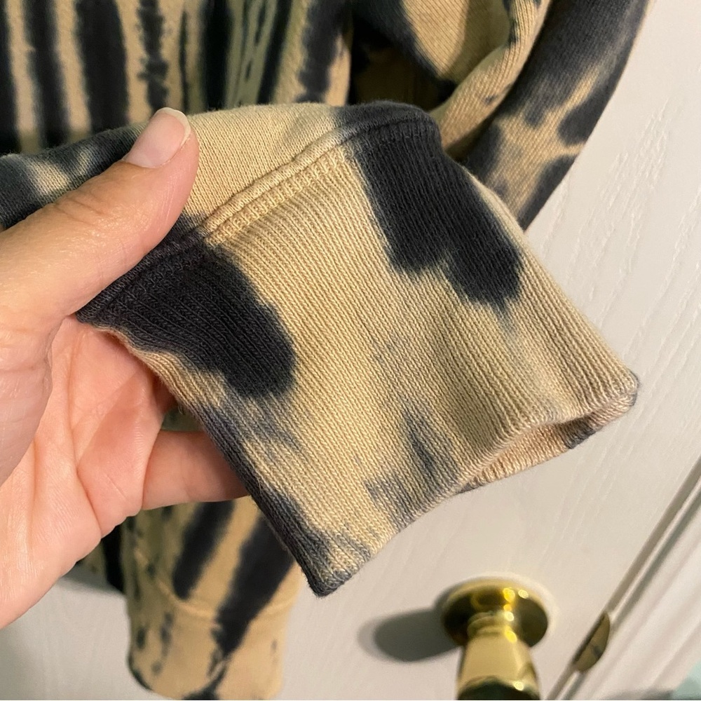 Re/Done X Hanes Tiger Dye Crew Neck Sweatshirt Bleached Distress Goth Alt Punk M - Picture 5 of 6